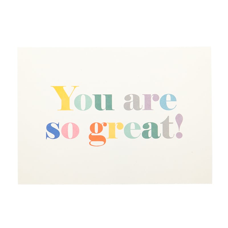Takkekort POP pastell "You are so great" - Forsendelsesemballage
