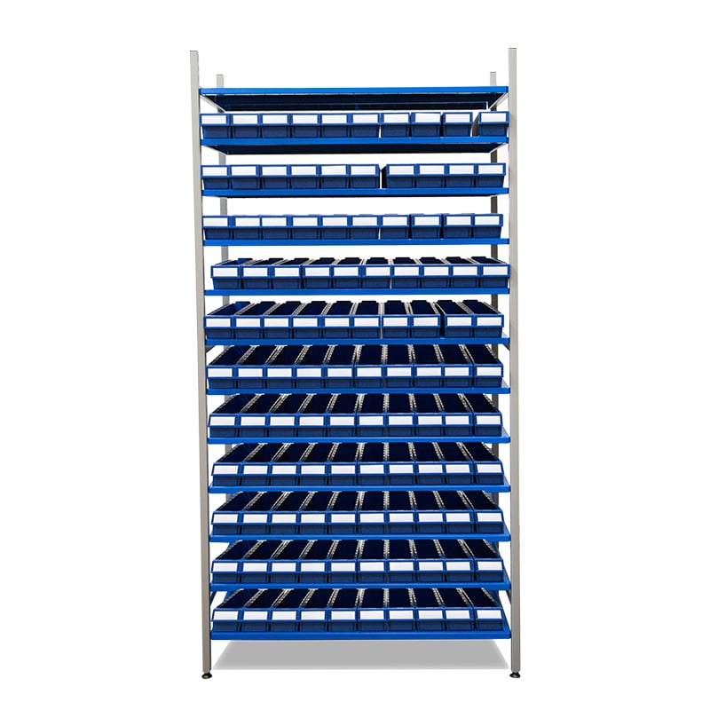 Komplet Reol 110 lagerkasser PPS Nr 3021