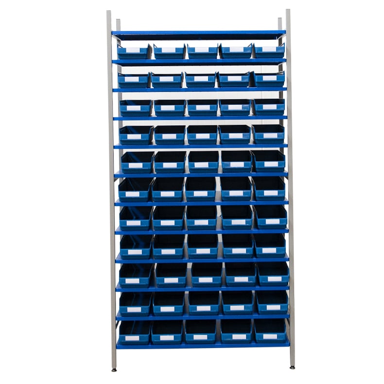 Komplet reol, 55 lagerkasser STEMO Nr 5024