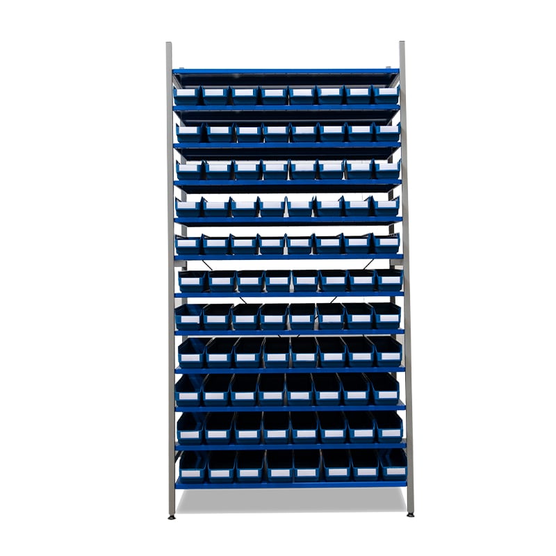 Komplet reolsystem, 88 st. lagerkasser STEMO Nr 5012