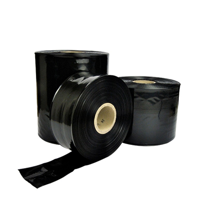 Sort PE-rørfolie - 0,100 mm tyk