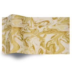 Silkepapir Gold Marble on Ivory