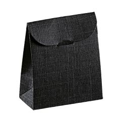 Kartonpose hørpræget sort