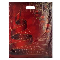 Plastbærepose julekugle rød
