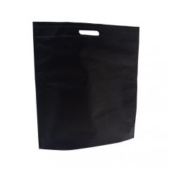 Non-woven bæreposer med udstansede håndtag sort