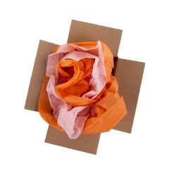 Fanfold indpakningspapir i farverne Paris Pink/Orange Mango
