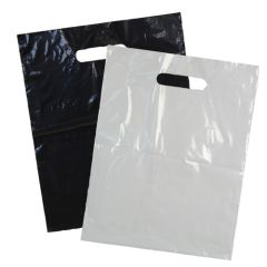 Plastbaerepose med udstanset handtag sort