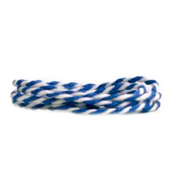 Tekstilsnor 2-farvet blå/hvid