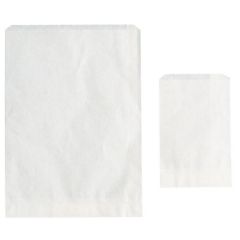 Flade papirposer, hvid