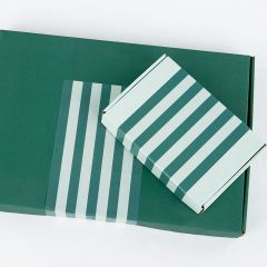 Lukkeetiket Fair Green stribet