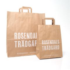 Papirbærepose med flade håndtag
