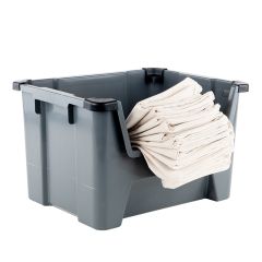 Plukkasse med åben side.